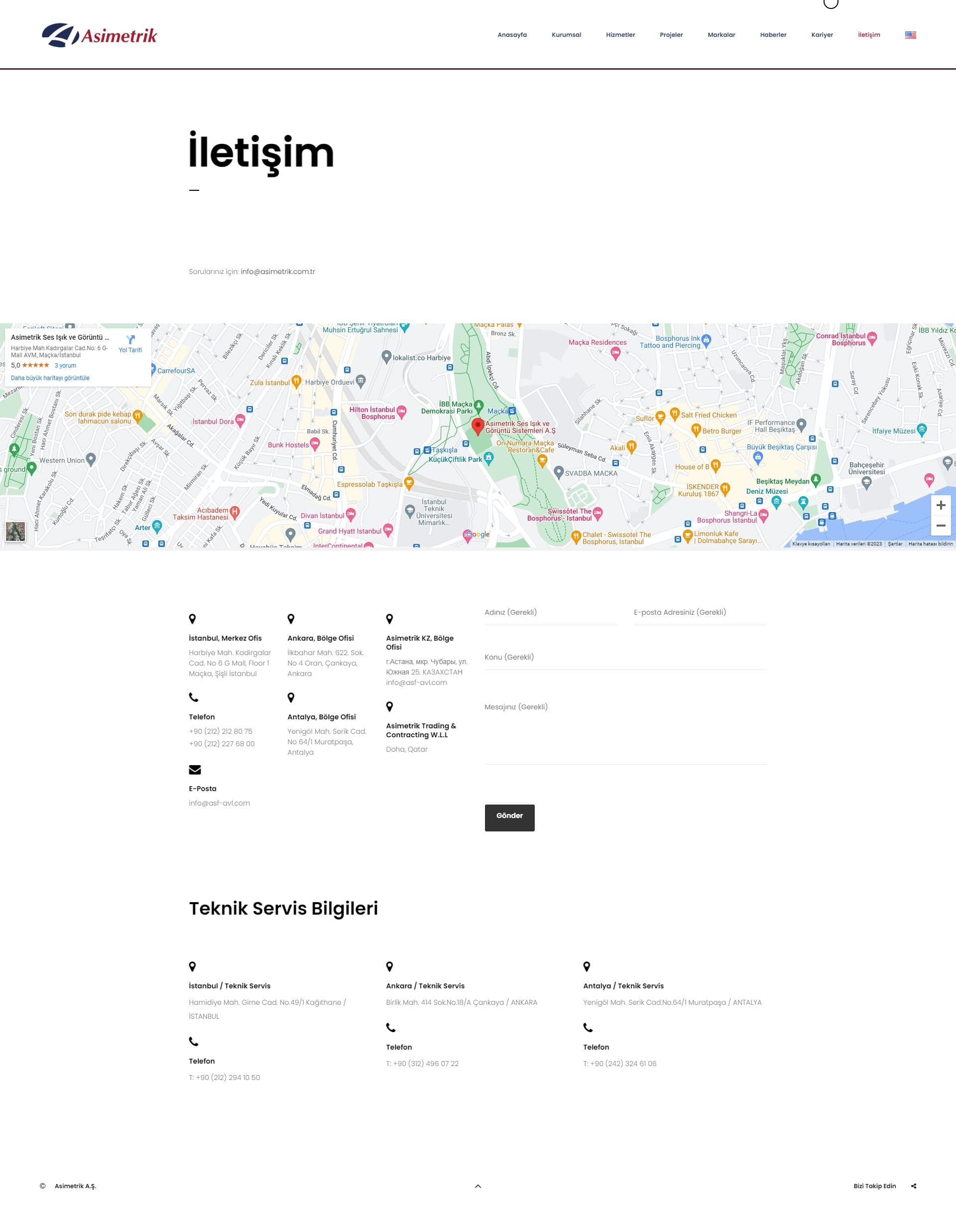 Asimetrik Ses, Işık ve Görüntü Sistemleri Web Sitesi