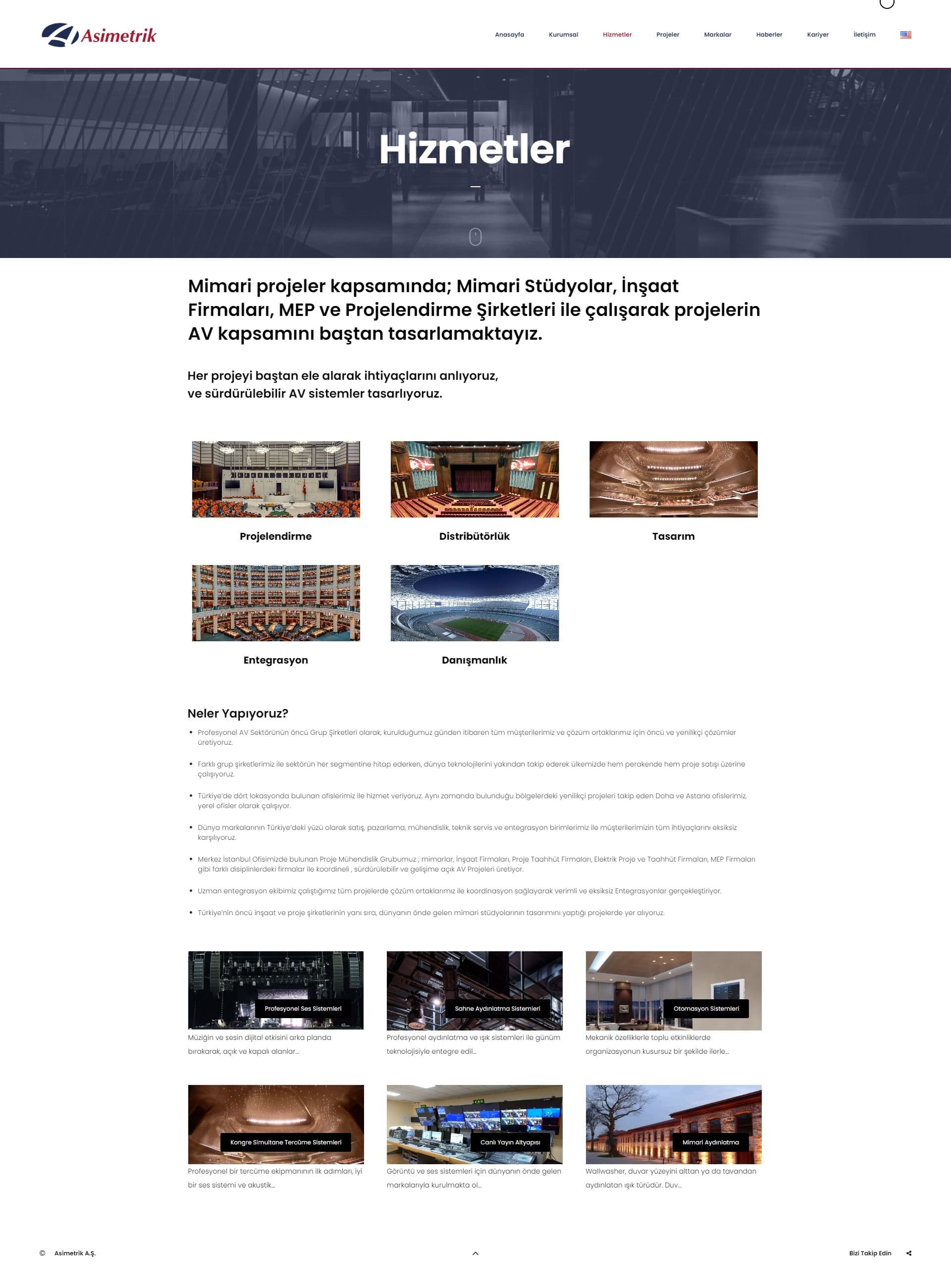 Asimetrik Ses, Işık ve Görüntü Sistemleri Web Sitesi