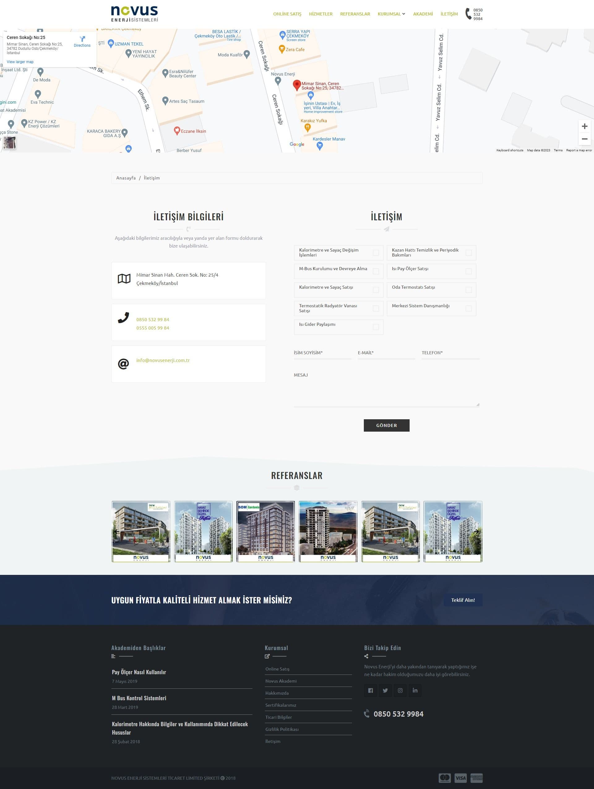 Novus Enerji Sistemleri Web Sitesi