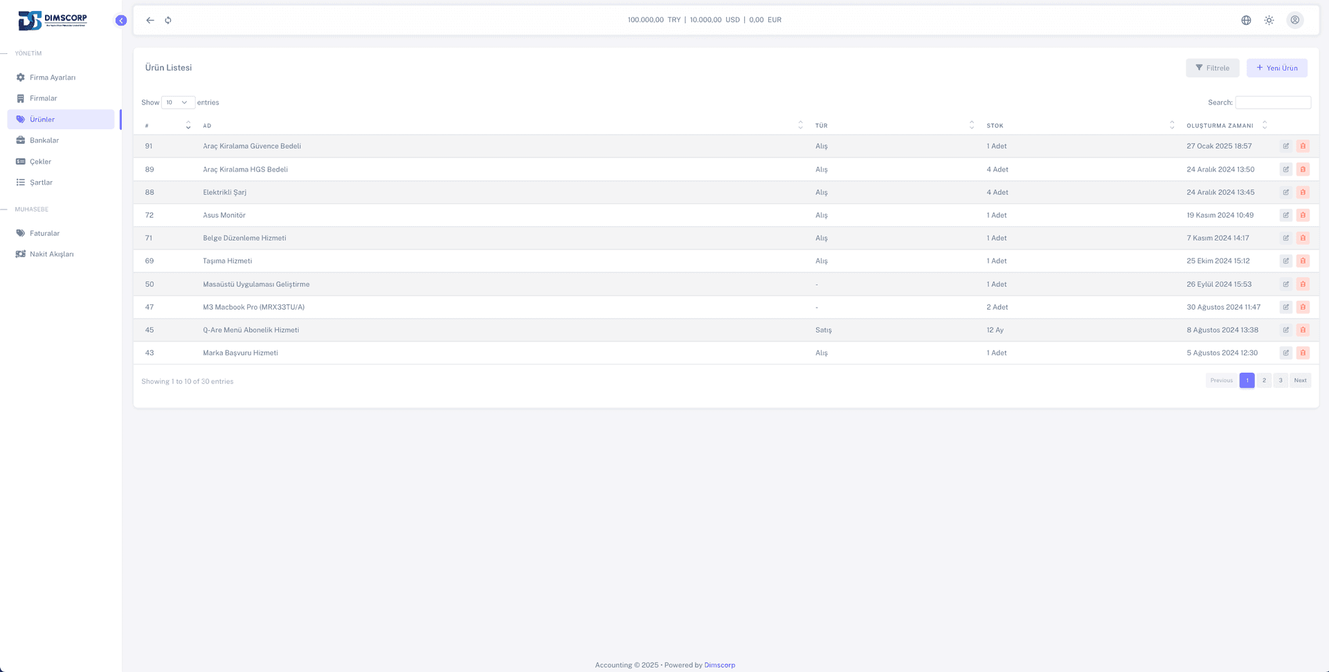 Muhasebe Yönetim Paneli